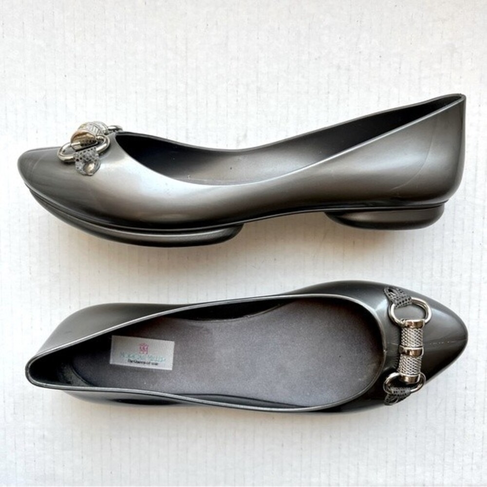 Morgan Miller The Queen of Sole Pewter Gray Jelly Slip‎ On Flat Shoes Women's 8